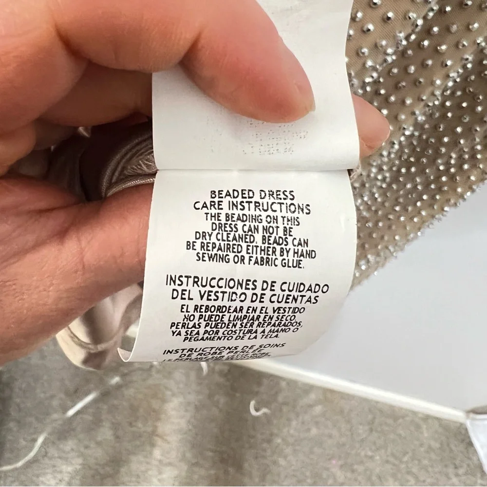 CACHE embellished nude dress, mini, sparkle size 4 - Picture 10 of 12